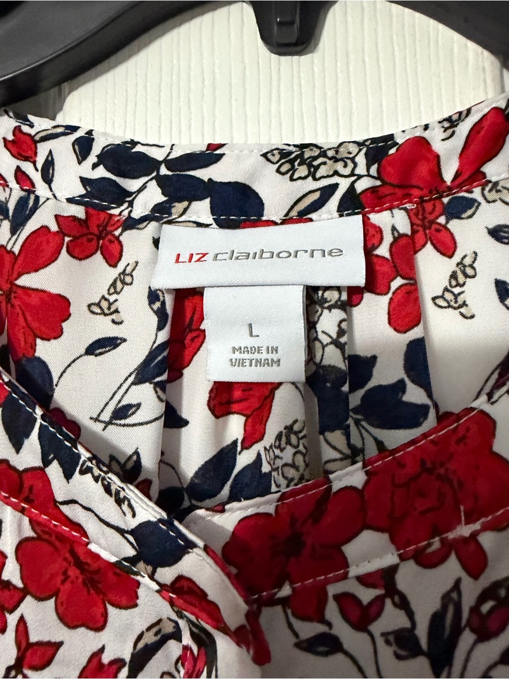 Liz Claiborne Cap Sleeve Floral Print Blouse - Picture 14 of 15